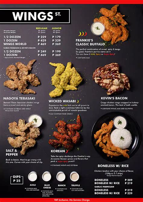 orderfrankies menu|*Frankie's New York Buffalo Wings Menu .